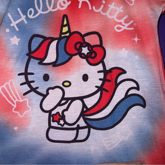 Hello Kitty Girls Sleepwear Medium Red Tie Dye T-Shirt Dress - Picture 6 of 6